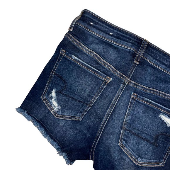American Eagle Distressed Womens Shorts 2 Next Level Stretch Hi Rise Shortie - Picture 5 of 8